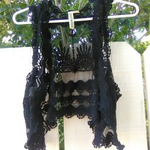 Crochet lace mesh layering boho vest top